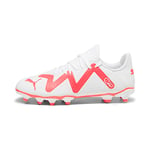 PUMA Future Play FG/AG JR Chaussure de Football, White Fire Orchid Red, 28 EU