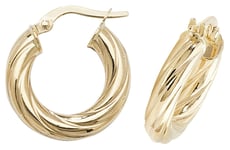 James Moore TH ER1059-10 9ct Yellow Gold 10mm Hoop Earrings Jewellery