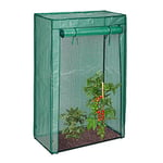 Relaxdays 10018888_345, Serre pour Tomates Jardin Terrasse Portable PE avec Porte Fermeture Enroulable, vert, 50 x 100 x 150 cm