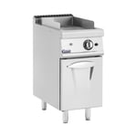 Royal Catering Stegeplade gas - 6 kW rillet 50 til 300 °C flaskegas / naturgas med underskab