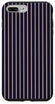 Coque pour iPhone 7 Plus/8 Plus Bleu marine Tan rayé girly esthétique Preppy Stripe