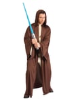 Mens Jedi Robe Costume Star Wars Brown Hooded Cloak Adult Halloween Fancy Dress