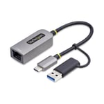 StarTech USB-C TO ETHERNET ADAPTER - WITH USB-A DONGLE 6IN/15CM CABLE CABL