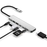 Usb C Hub-dongle,6 In 1 Usb C To Hdmi Multiport Adapter Sd Card Reader