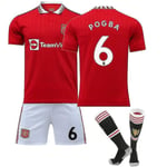 2022-2023 Nya Manchester United Fotbollströjor Kits Vuxen Fotbollströja Träning T-shirt Shorts Dräkt 22 23 POGBA 6 adults M(170-175CM)