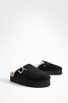 Platform Fur Lined Closed Toe Clogs