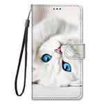 Nodigo-EU Coque Compatible pour Xiaomi Redmi Note 13 5G Antichoc avec Support Clapet Design Animal Motif Drôle Étui Bumper 360 Kickstand Case Cover Housse Portefeuille - Chat