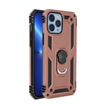 Case for iPhone 13 Pro Max Anti-shock Bi-material Ring Video Holder- rose gold