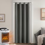 MIULEE Rideau Thermique Isolant Anti Froid et Chaleur avec Doublure, Gris Rideau de Porte Isolant Thermique Lot de 1, Double Rideaux Occultant et Thermique Epais 132x260 CM