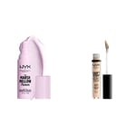 NYX Professional Makeup Base de Maquillage pour Teint Lisse et Uniforme, The Marshmellow Primer, 30 ml & Anticernes/Correcteur - Can't Stop Won't Stop Contour Concealer - Light Ivory