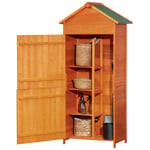 Wooden Garden Shed Outdoor Shelves Utility Tool Storage Cabinet