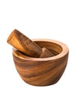 Premier Housewares Socorro Mortar and Pestle, Acacia Wood,Brown, 9 x 15 x 15 cm