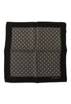 Dolce & Gabbana Mens Black Patterned DG Logo Square Handkerchief Scarf Silk - One Size