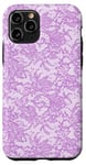 Coque pour iPhone 11 Pro Vintage Mauve Dentelle Fleurs