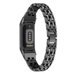 Dual Rhinestone Armband Fitbit Charge 6 Svart