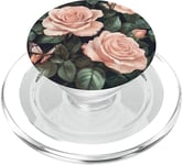 Blush Rose Bloom Dark Garden Design PopSockets PopGrip pour MagSafe