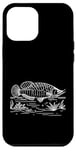 Coque pour iPhone 12 Pro Max Line Art Aquariophilie et ichtyologiste Silver Arowana