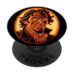 Portrait de grue Ichabod Jack O lanterne citrouille sur Halloween PopSockets PopGrip Interchangeable