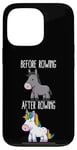 Coque pour iPhone 13 Pro Avant et après Rowing Unicorn Rower