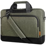 DOMISO 17-17.3 Pouces Sacoche pour Ordinateur Portable Mallette d'affaires Sac à Bandoulière Compatible avec 17.3" HP Pavilion/MSI GS73VR Stealth Pro/Dell Inspiron 17/Acer/ASUS,Vert Foncé