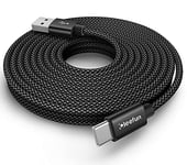 CLEEFUN 6m/20ft Extra Long USB C Cable, Durable Nylon Braided USB A to Type C Fast Charging Charger Cable Compatible With Samsung Galaxy Note, M o t o, L G, Pixel and More USB C Smartphone, Tablet