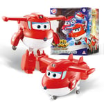 Super Wings Transformer Aeroplane Supercharged Jett, Hauteur env. 12,7 cm, poupée pour Enfants, Avion Jouet et Figurine de Robot pour garçons et Filles à partir de 3 Ans