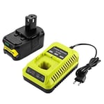 Batterie de remplacement et chargeur pour Ryobi 18V one + - Ryobi - 5000mAh Li-ion - Secteur