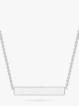 IBB Personalised 9ct White Gold Horizontal Bar Initial Pendant Necklace