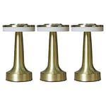 Set of 3 - MiniSun Contemporary Petite Wireless Portable Outdoor Garden Brass Dumbbell Touch Table Lamps with an Integrated Rechargeable LED Mood Light - Indoor/Outdoor Garden Use