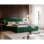 Lit Double 180x200 Deluxe - Lit Glamour, Chesterfield Lit Double avec Tiroir de Lit - Vert (Magic Velvet 2225) - Vert