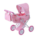 Baby Kids Dolls Buggy Deluxe Stroller Jogger Dolls Pram Pushchair Girls Toy Pink