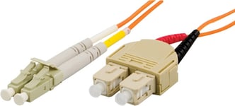 DELTACO fiberkabel, <b>LC - SC</b>, 62,5/125, OM1, duplex, multimode,