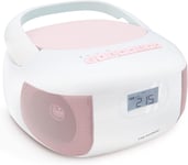 Lecteur Cd Radio Portable Bluetooth Eden, Mp3 Avec Port Usb, Lecteur Carte Micro Sd, Poste Radio Cd - Rose - 477185