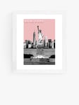 EAST END PRINTS Becks Norf Design 'New York Pink' Framed Print