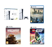 Sony PlayStation 5 (Model Group - Slim), Wreckfest, LEGO Star Wars: The Skywalker Saga & Hogwarts Legacy Bundle, White