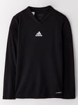 adidas Junior Football Team Base Long Sleeve T-shirt - Black, Black, Size 5-6 Years