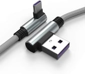 Câble USB C,1M Type C à Angle Droit 90° à Charge et Sync Rapide Compatible avec Huawei P40,Moto G9,Xiaomi Note 10/11/Pro,Realme 8,Samsung A52,S22/S21/S20/FE S10/A22/Pixel 6 etc Gris