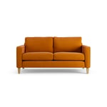 Habitat Flint Fabric 2 Seater Sofa - Orange Ash Leg