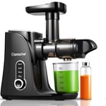 AMZCHEF Cold Press Juicer with 2 Speed Control High Juice Yield Juicer Machines with Ultradense Filter - Masticating Slow Juicer for Whole Fruit and Vegetable - 1 Bottle and 2 Cups - black