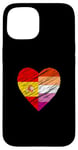 Coque pour iPhone 15 Drapeau LGBTQ Espagne Lesbienne Pride Cœur Amour LGBTQIA