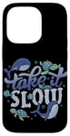 Coque pour iPhone 14 Pro Take it Slow Ocean Affirmation de soi Animaux marins Tortue Baleine