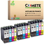 COMETE, Marque française - 29XL - Lot de 15 Cartouches d'encre Compatibles avec Epson 29 XL Fraise - pour Epson 29 Cartouche XP 245 XP 247... (6 Noirs 3 Cyan 3 Magenta 3 Jaunes) image_search