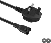 1-Metre Figure 8 AC Power Cable, IEC C7 Mains Lead For PS 4/PS 5, Xbox, Monitor