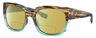 Costa Del Mar Waterwoman Cateye Polarized BIFOCAL Sunglass Wahoo Brown Blue 55mm