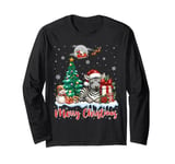 Merry Christmas Cute Zebra Santa Hat Zebra Lovers Xmas Tree Long Sleeve T-Shirt