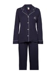 Lrl Hammond Knit Collar Pj Set Pyjamas Navy Lauren Ralph Lauren Homewear