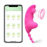 Clit Sucking Vibe Pink Silicone App Remote Control Clitoral Pulse Love Massager