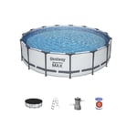 Bestway 56488 Piscine Rond Avec Cadre 457x107h Pompe Filtre Petite Échelle Toile