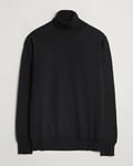 Morgano Extra Fine Merino Wool Rollneck Black