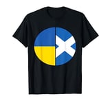 Mixed Genes Two Flag Pie Chart Scottish & Ukrainian T-Shirt